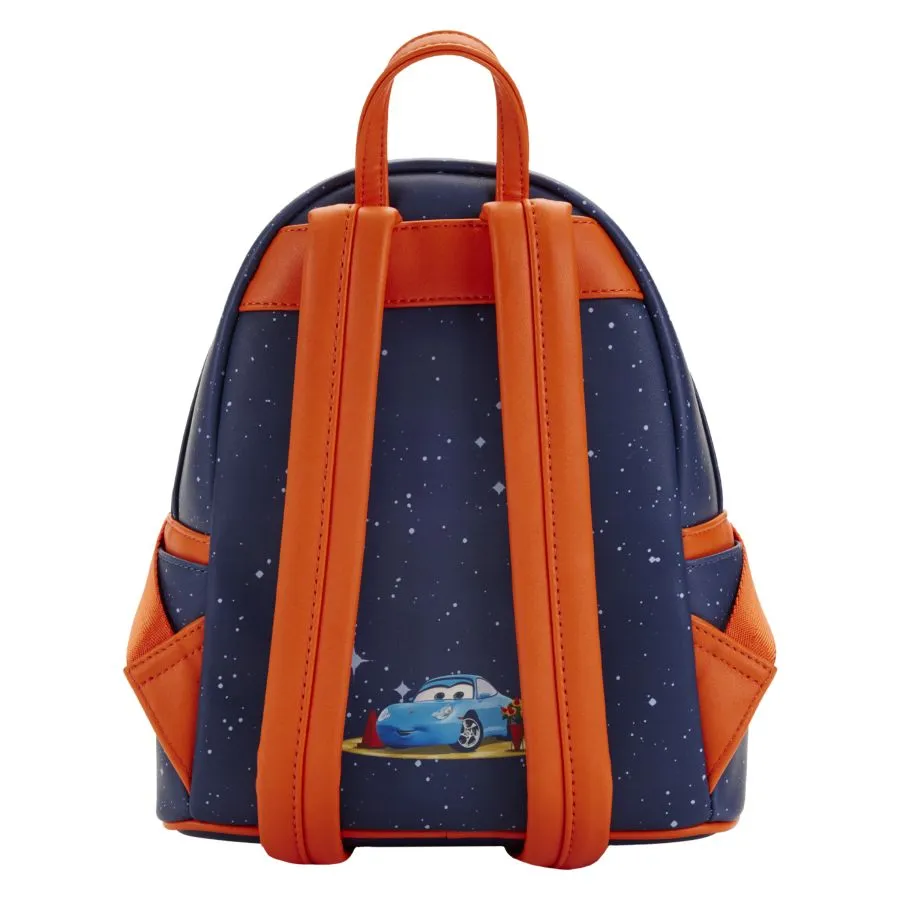 10" Disney : Cars - Cozy Cone Glow in the Dark Faux Leather Mini Backpack Bag Loungefly