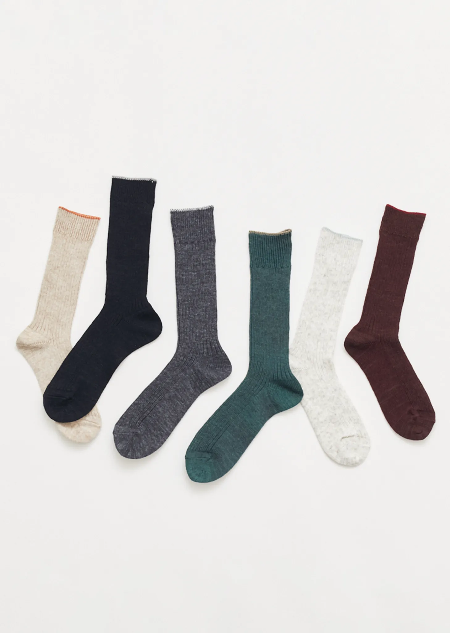 2x1 Rib Socks — Beige