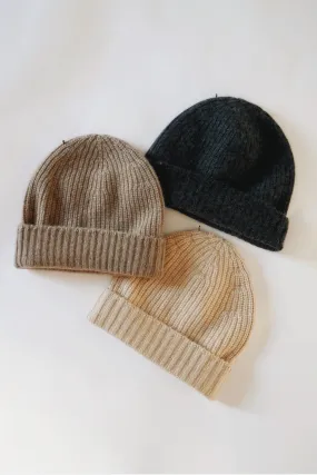 3D-Printed 100% Cashmere Beanie - Charcoal