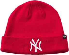 47 MLB New York Yankees Brand Cuffed Knit Hat Beanie - Red