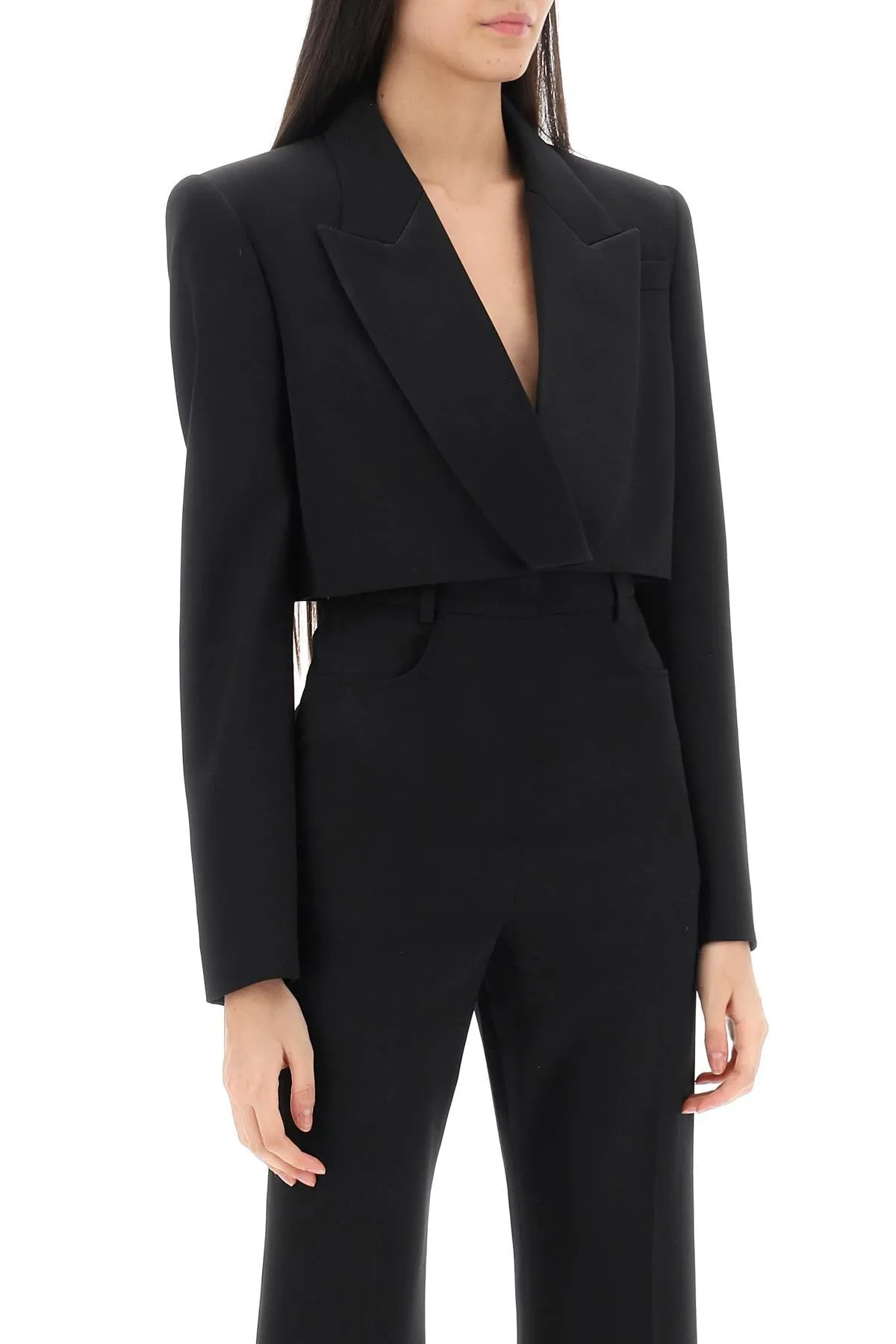 Alexander mcqueen cropped tuxedo jacket