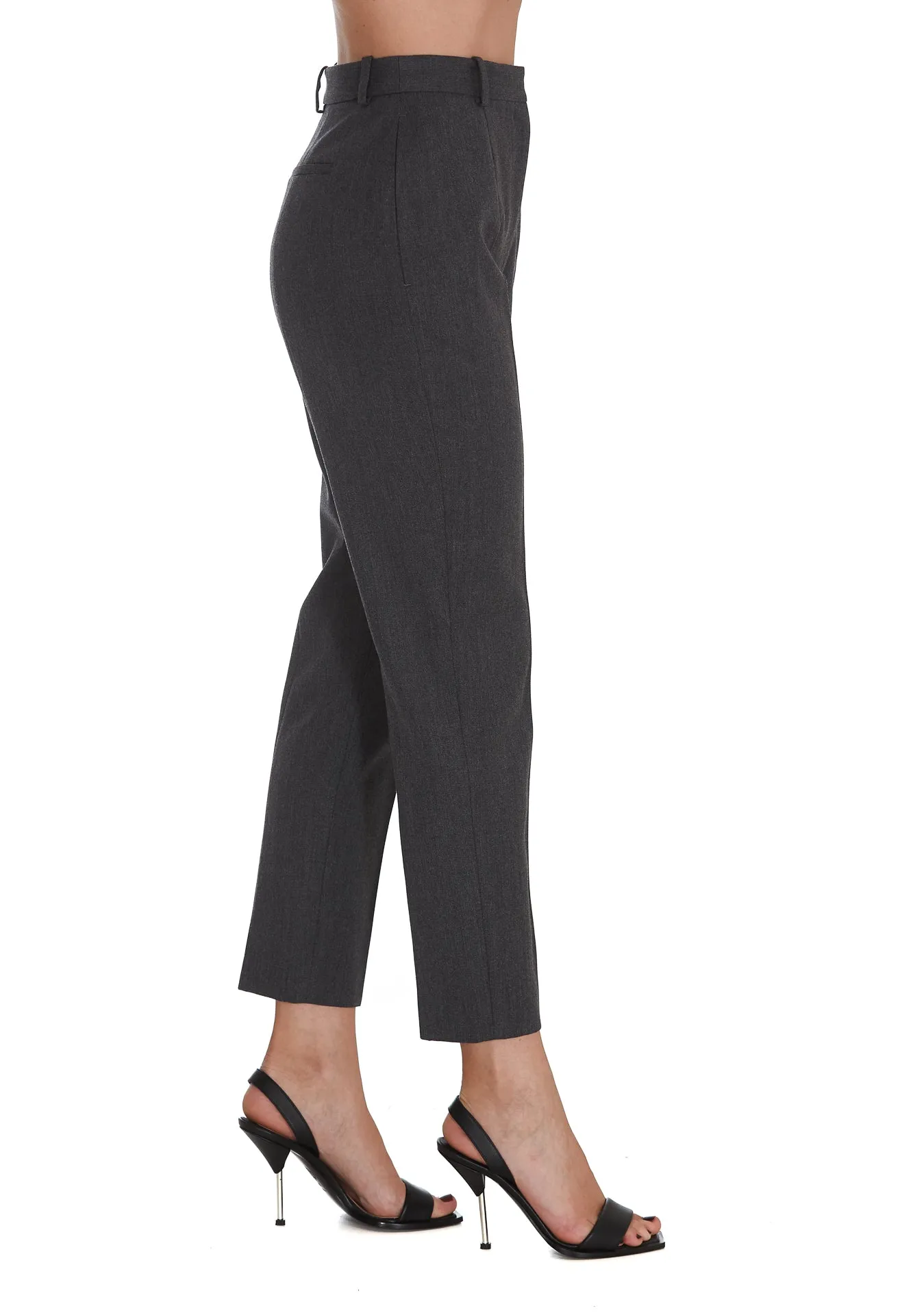 Alexander McQueen High Waist Slim-Leg Trousers