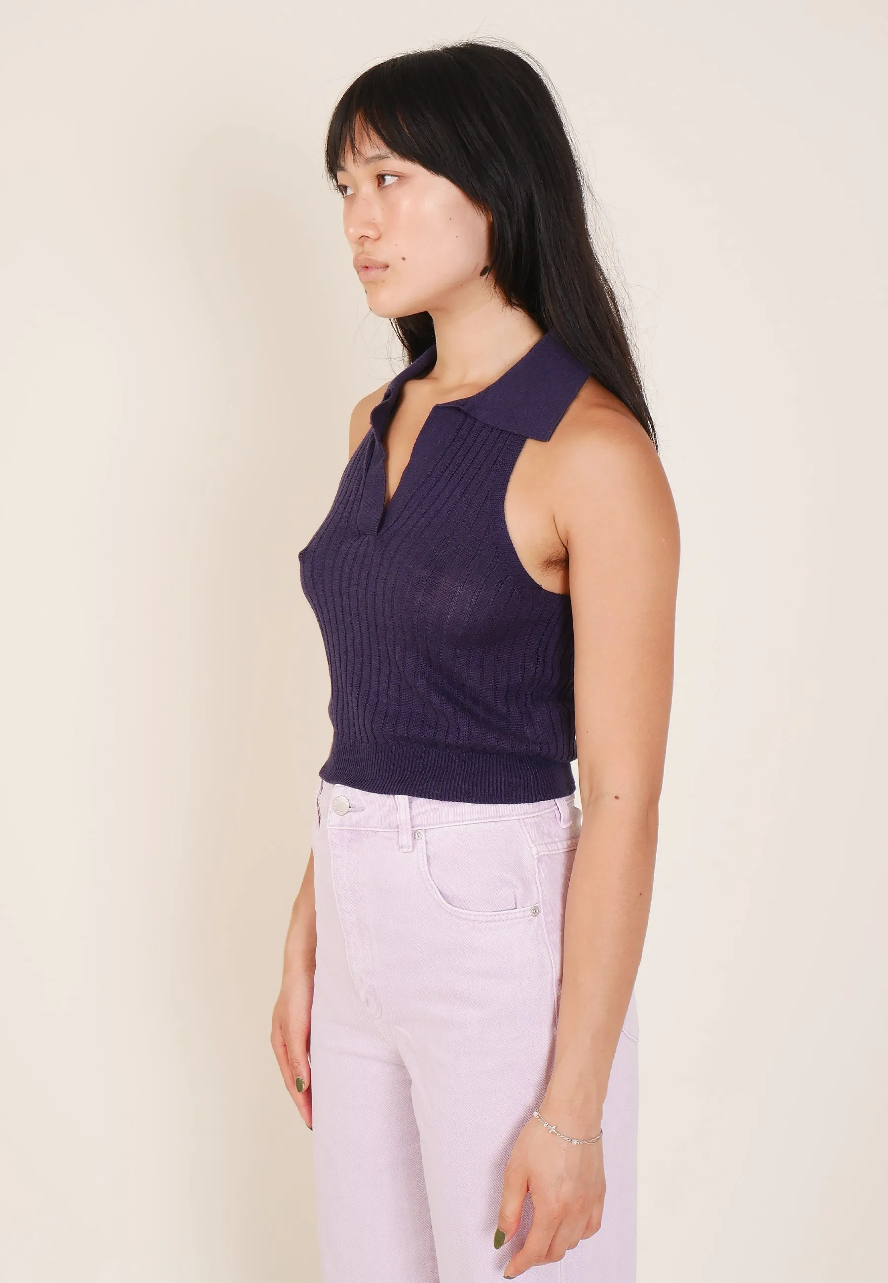 Amanda Knit Tank - blue