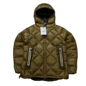 And Wander Brown Pertex Diamond Quilted Hooded Puffer Jacket - Small