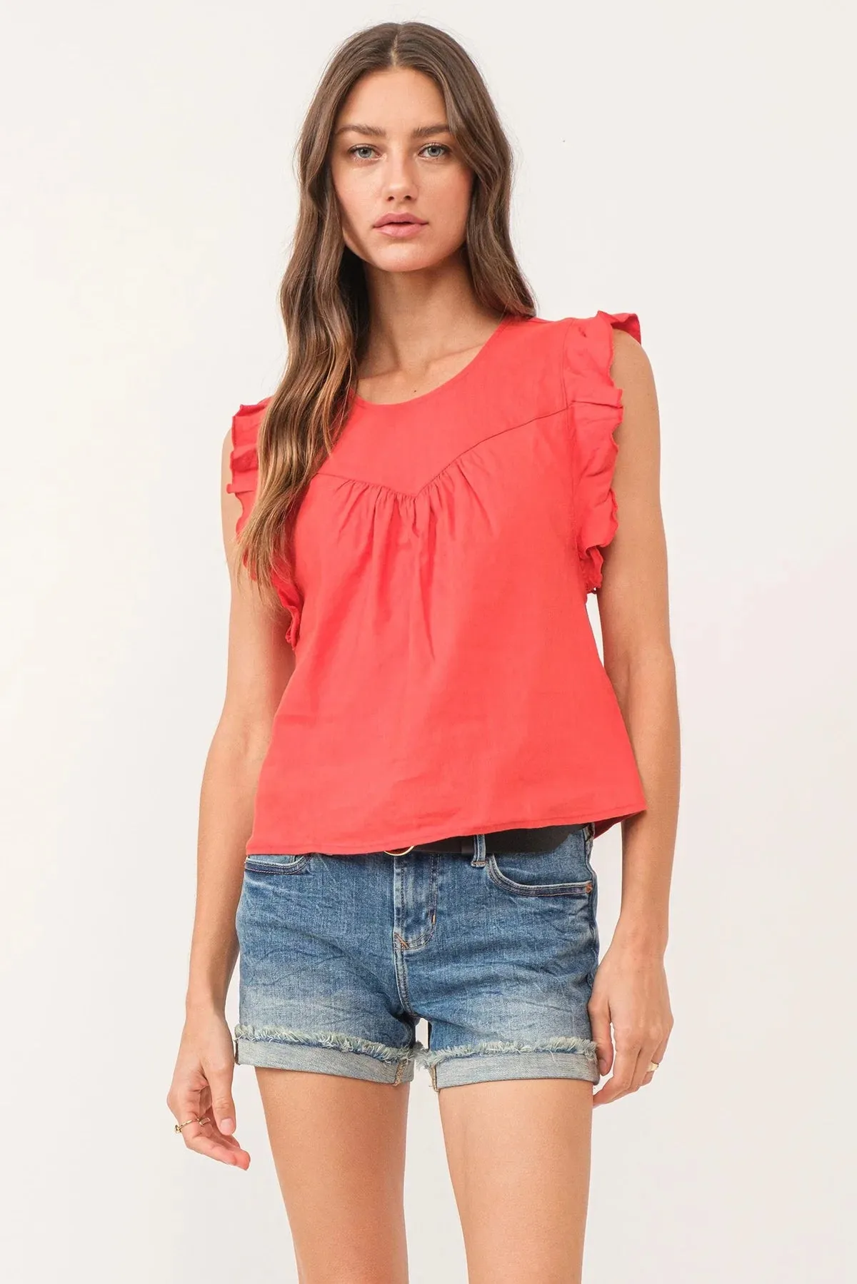 Anelia Pimento Linen Top