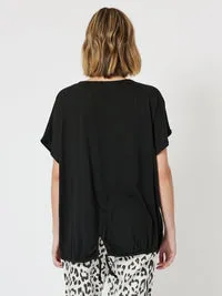 Animale Print Front Short Sleeve Knit top