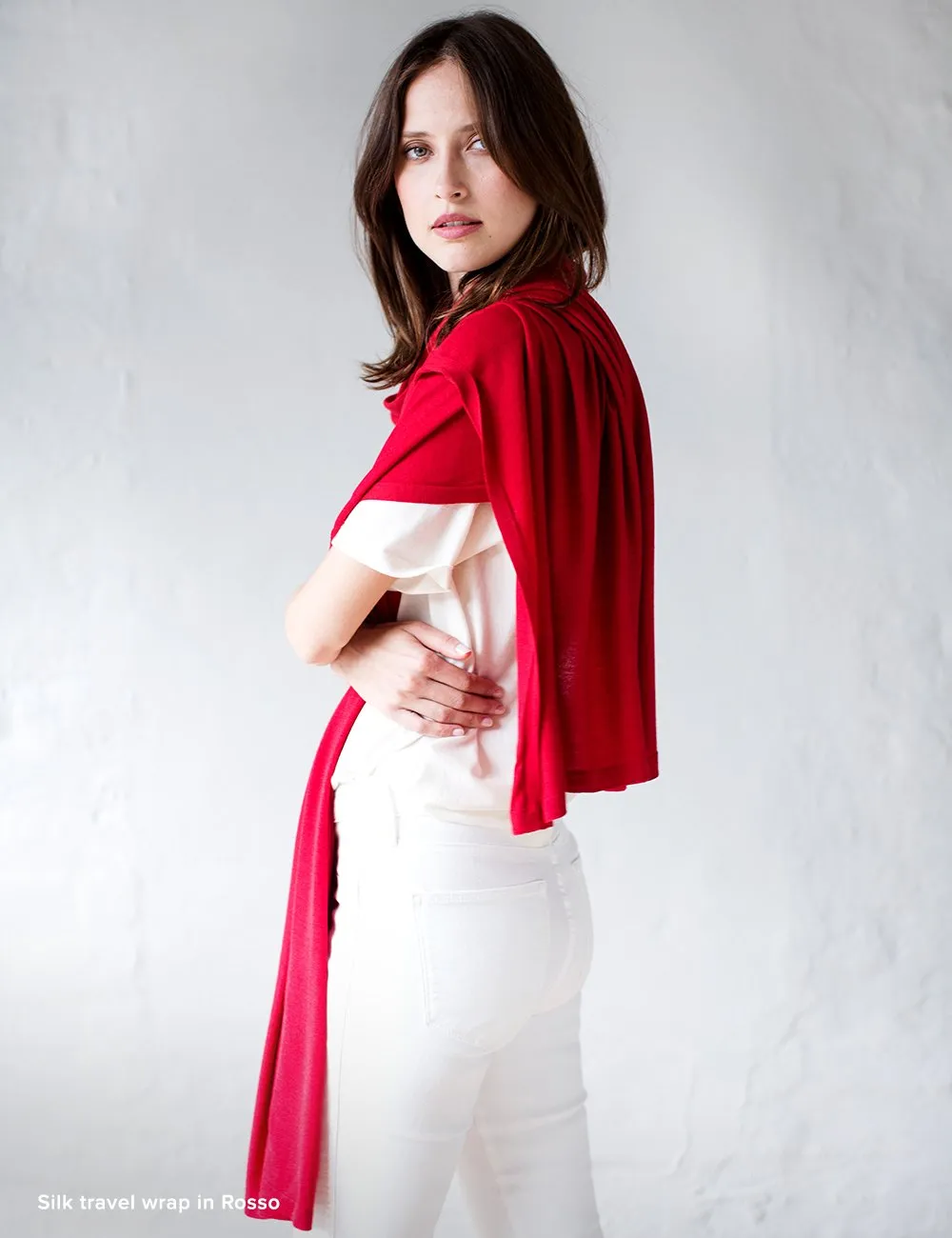 Australian Superfine Merino / Silk Wrap - Rosso