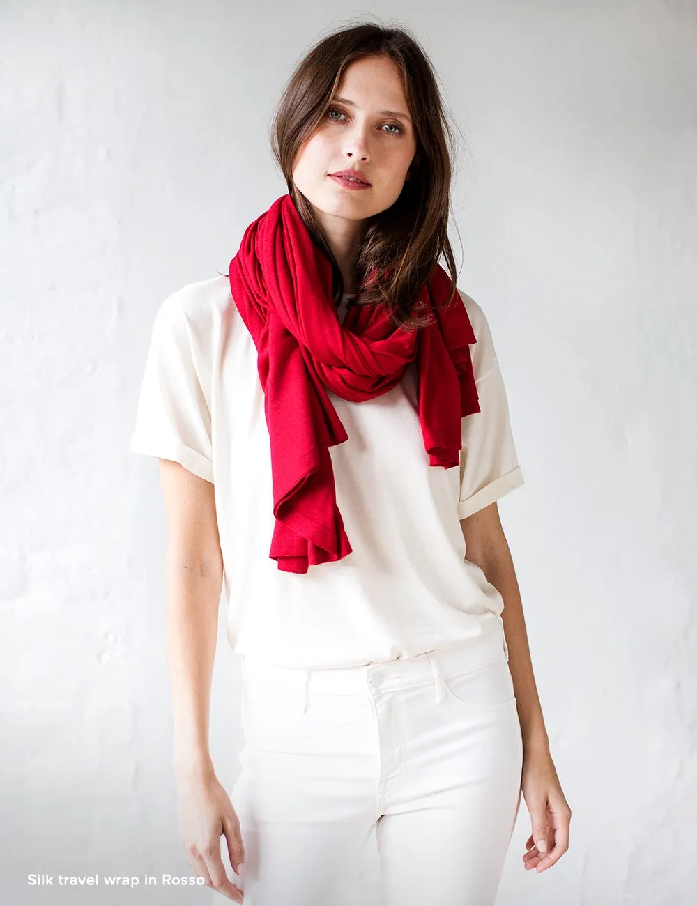 Australian Superfine Merino / Silk Wrap - Rosso