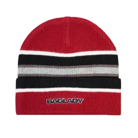 Baglady Eros Striped Beanie - Red