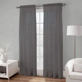 Basic Elegance - Rod Pocket Semi-Sheer Voile Panel | 54 x 96" | Grey