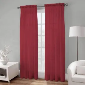 Basic Elegance - Rod Pocket Semi-Sheer Voile Panel | 54 x 96" | Red