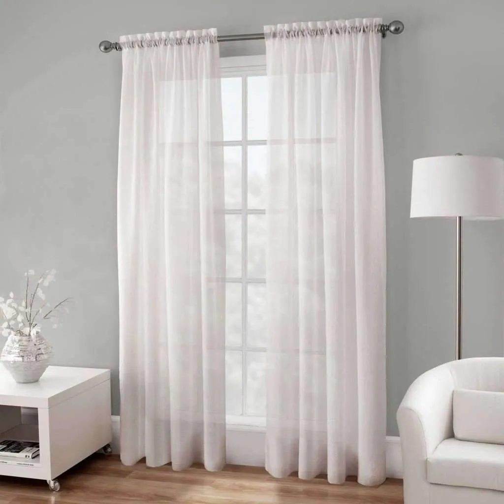 Basic Elegance - Rod Pocket Semi-Sheer Voile Panel | 54 x 96" | White