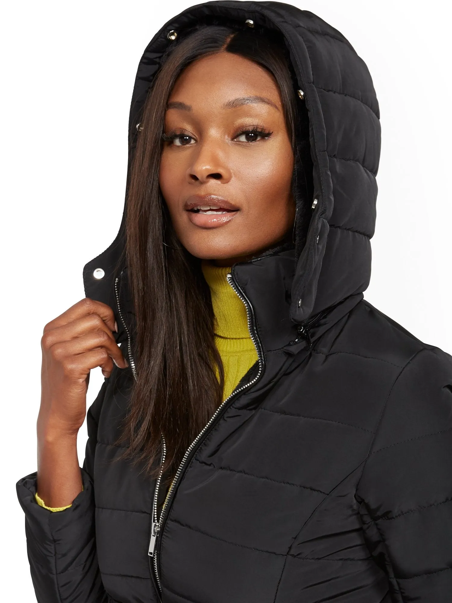 Belted & Hooded Puffer Jacket