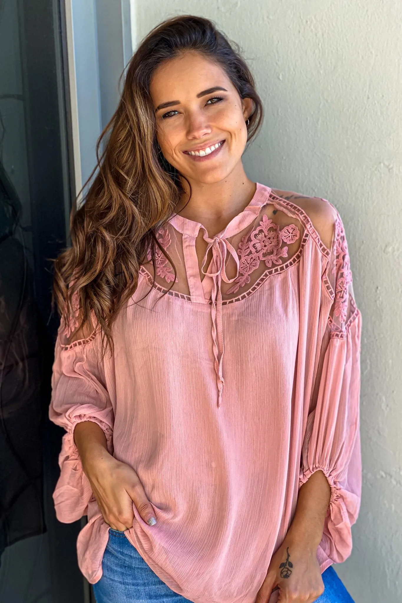 Blush Sheer Top