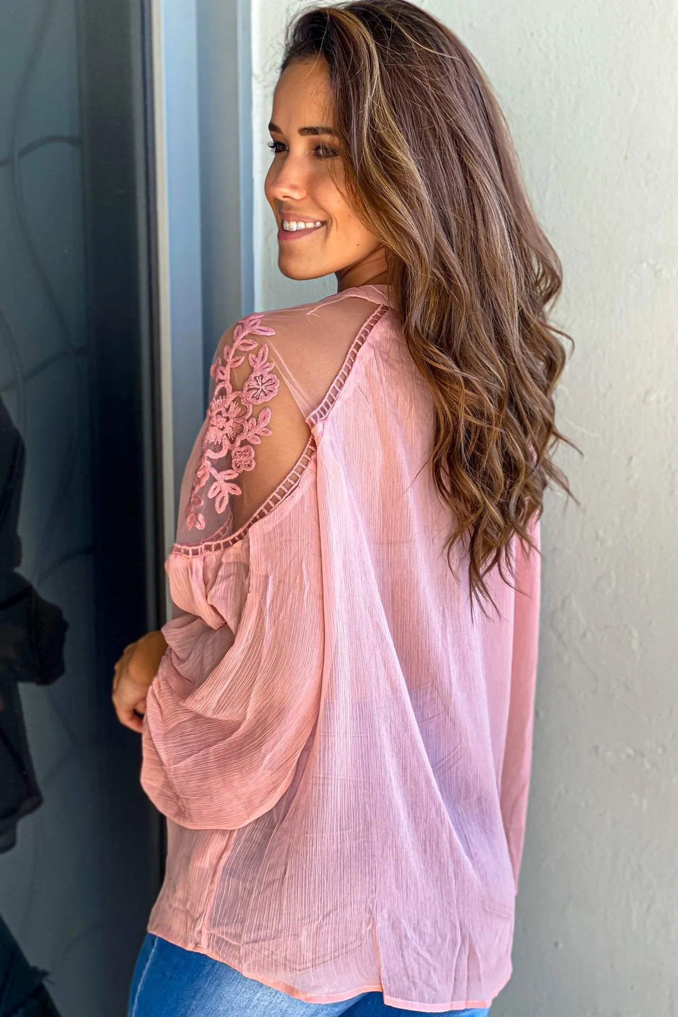 Blush Sheer Top