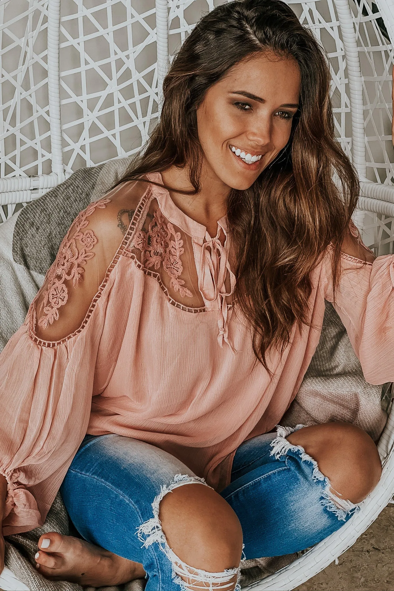 Blush Sheer Top