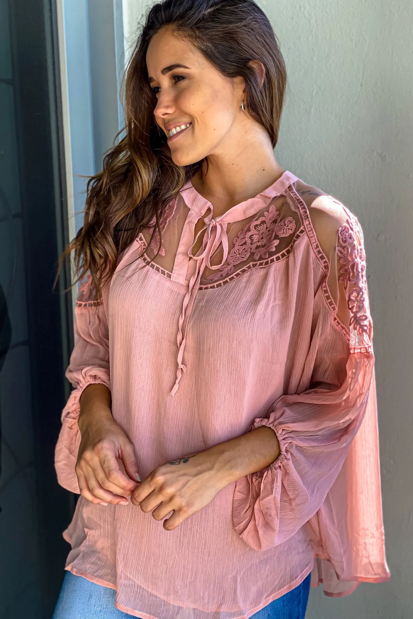 Blush Sheer Top