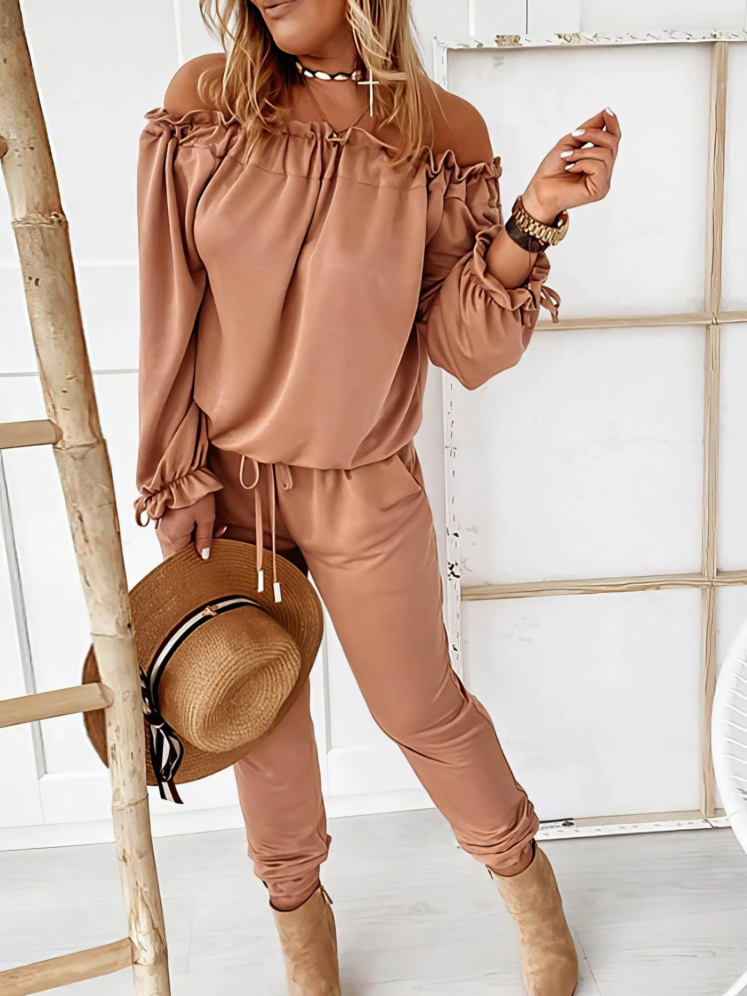 Bohemian Off-shoulder Jumpsuit