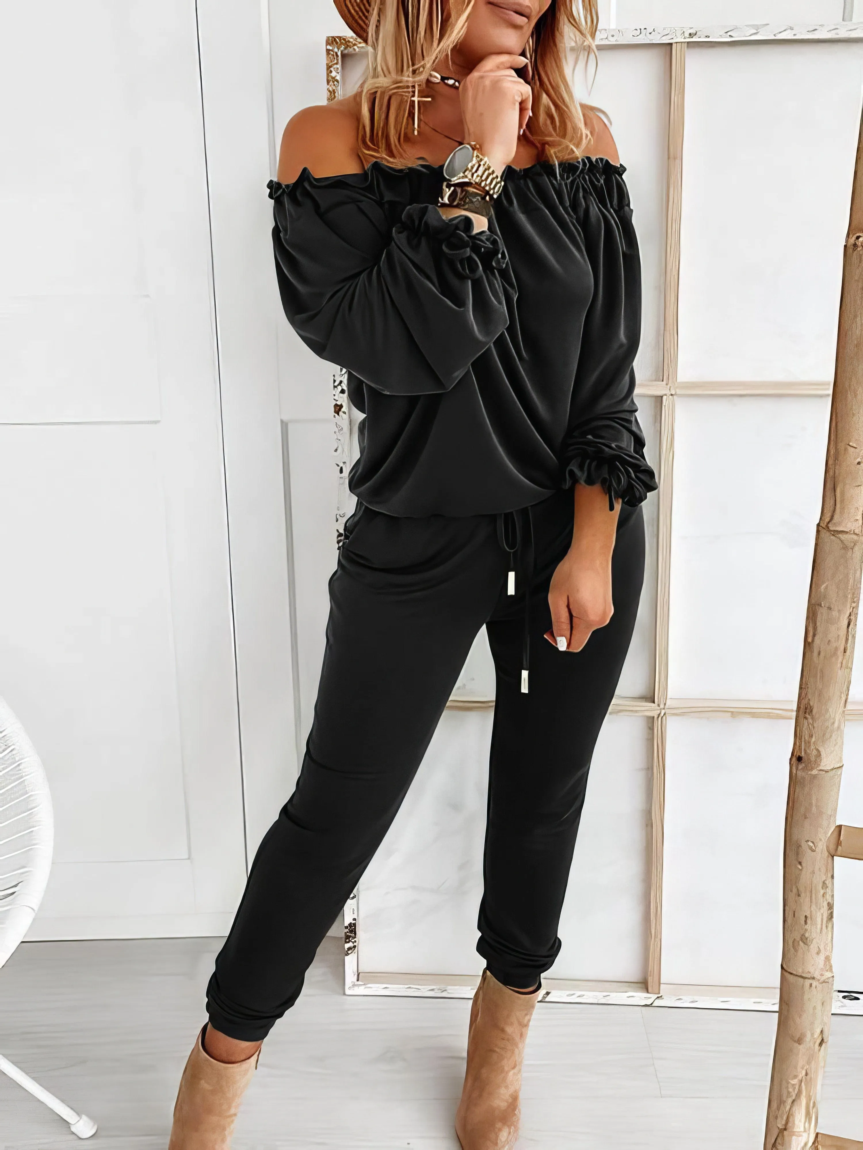 Bohemian Off-shoulder Jumpsuit