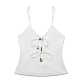 Bow Knots Tank Top - White