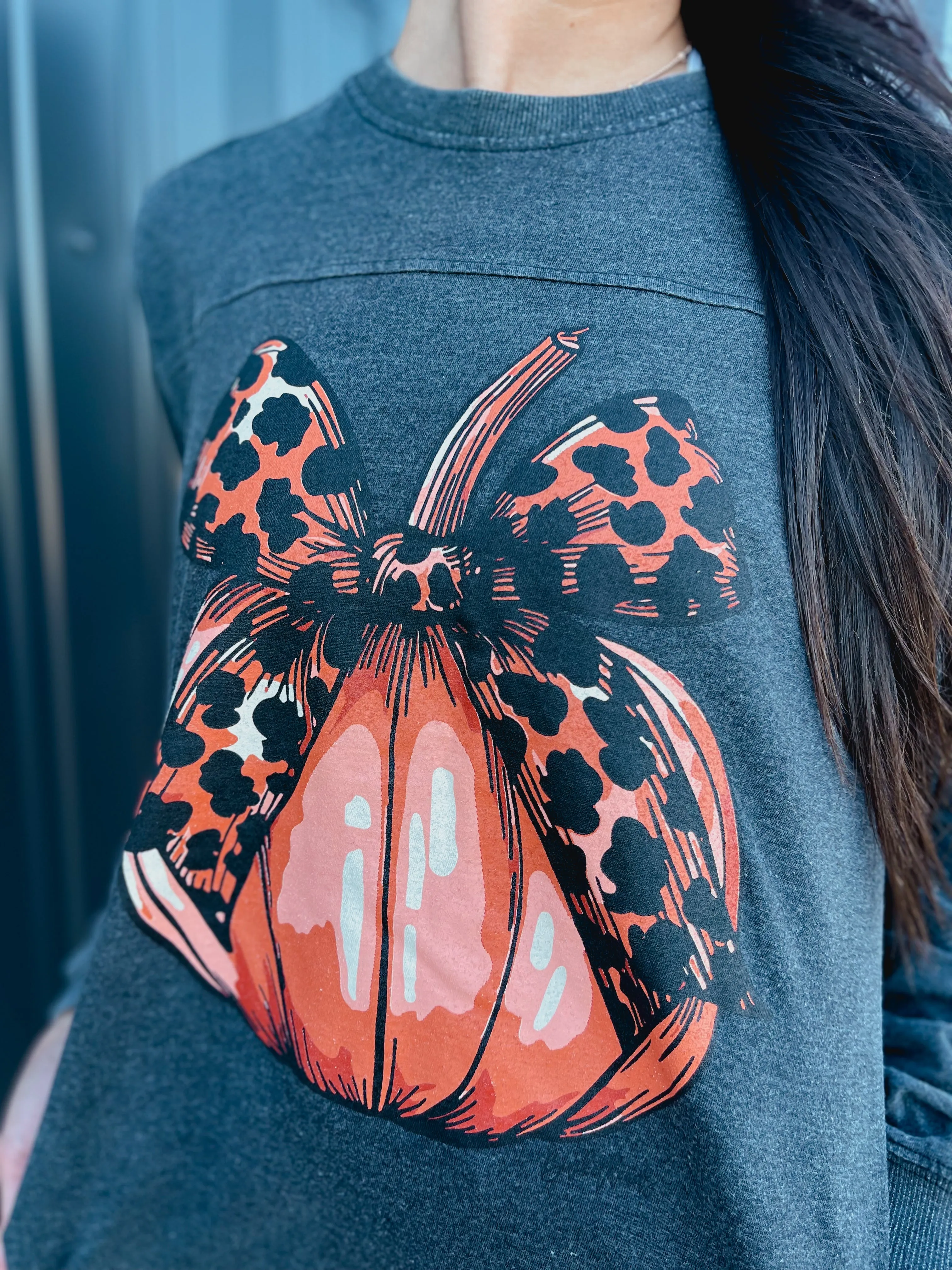 Bow Pumpkin Long sleeve Tee