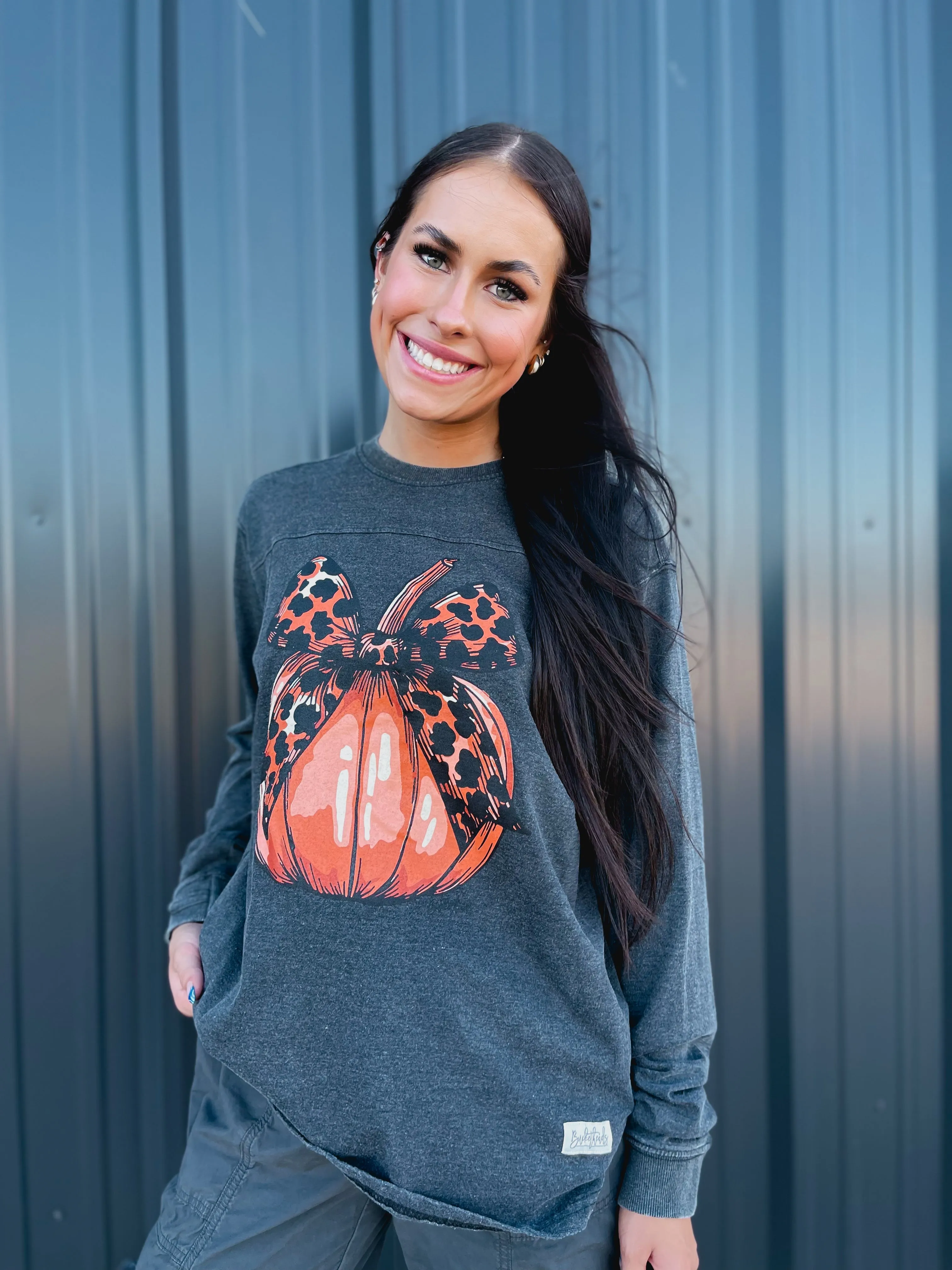 Bow Pumpkin Long sleeve Tee