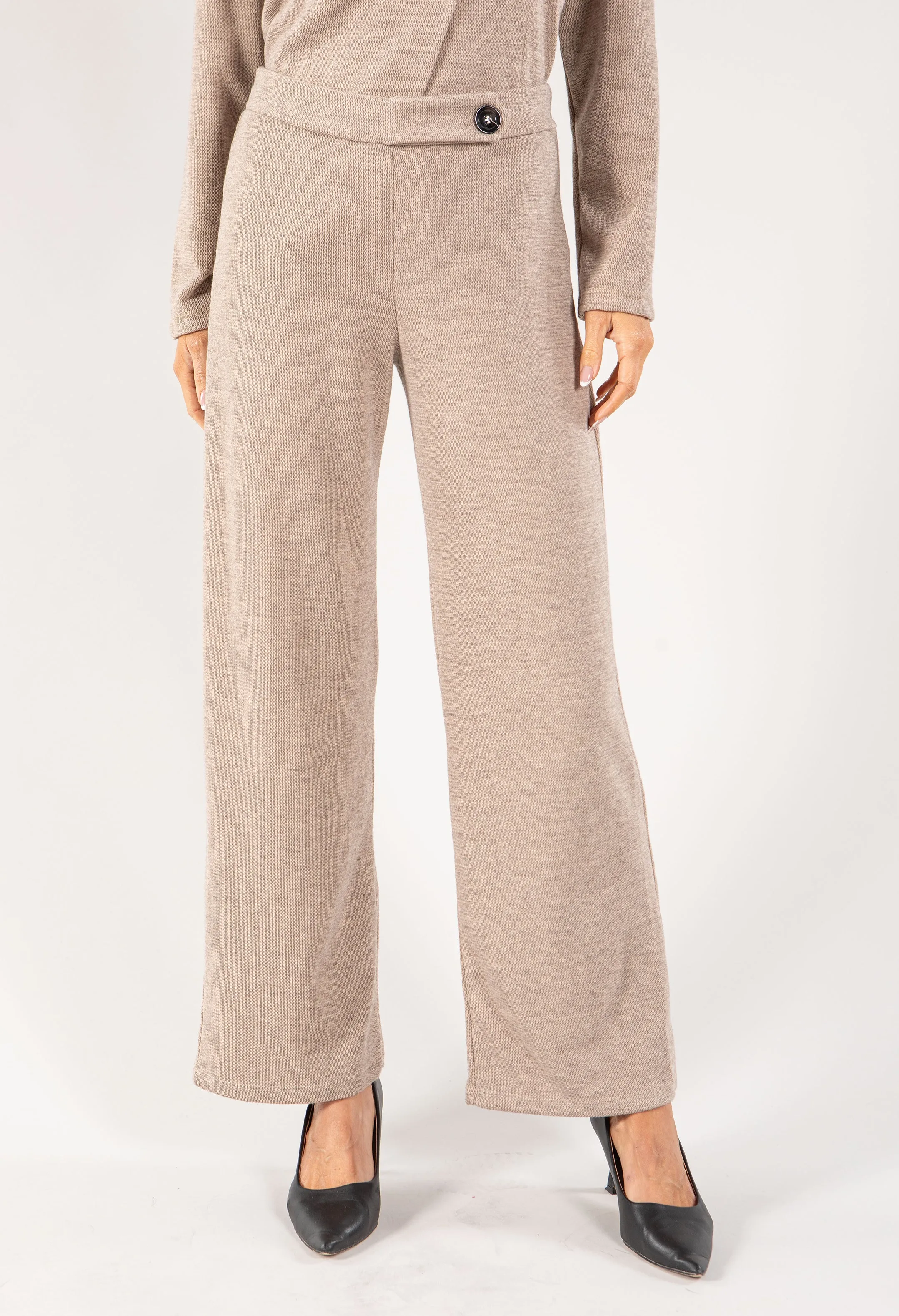 Button Detail Knit Trouser