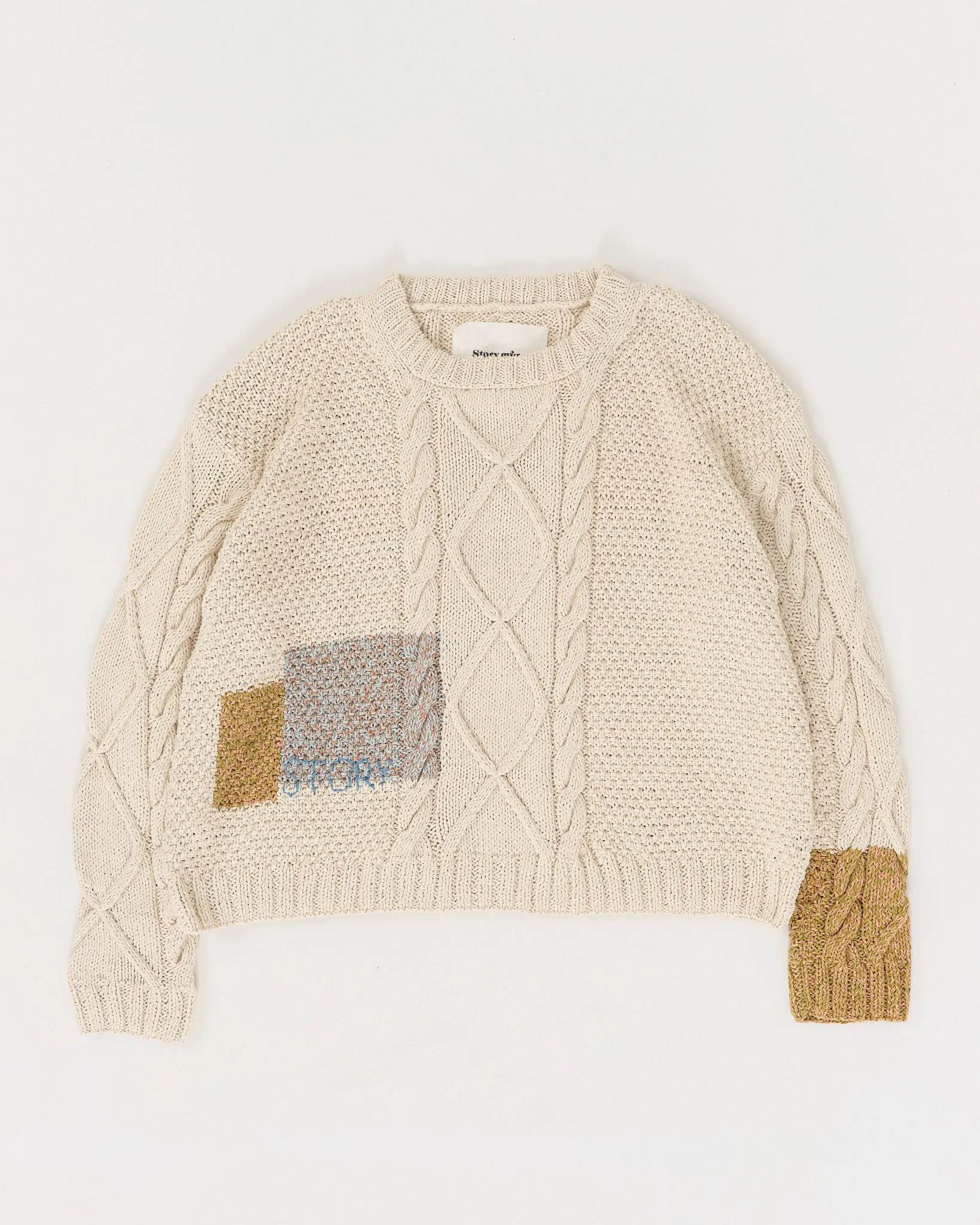 Cable Knit Jumper - Ecru Darn-Knit