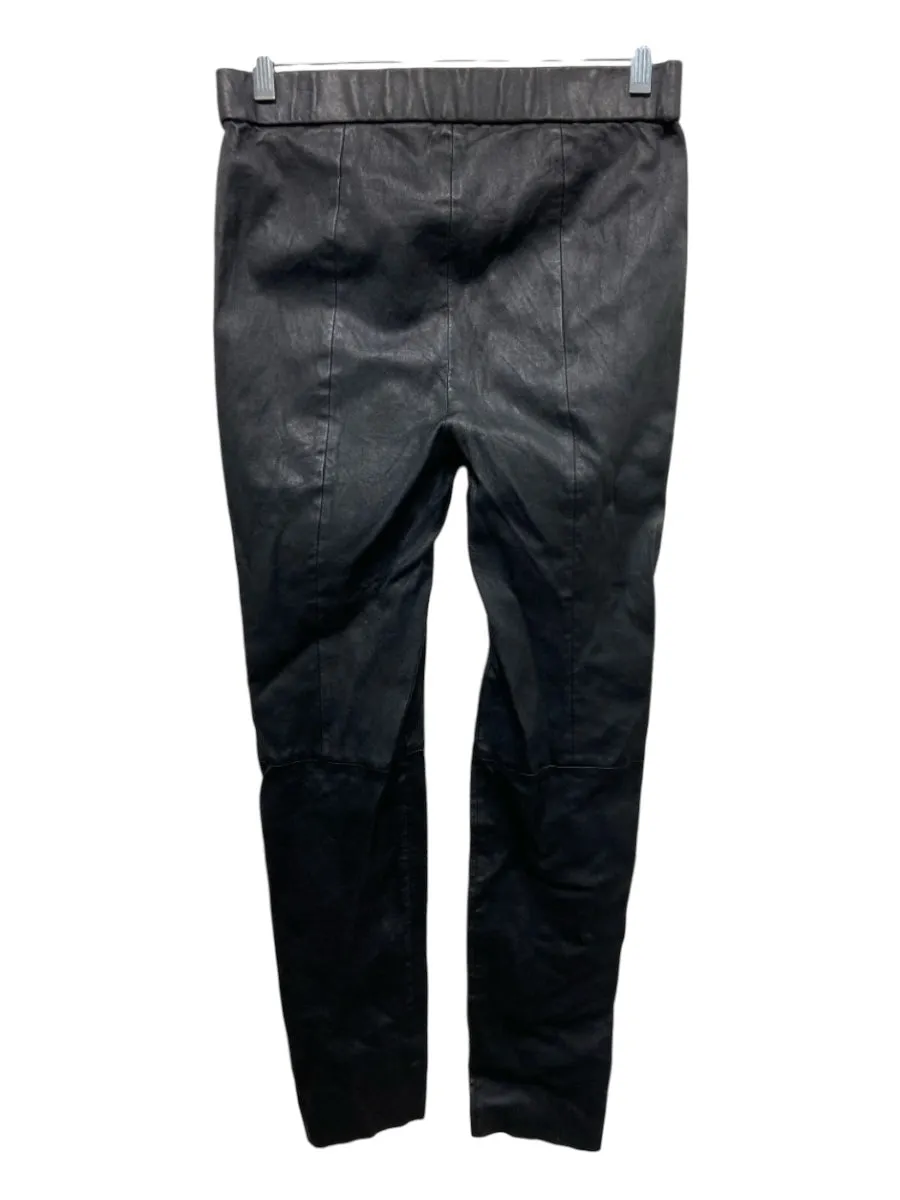 Calypso Size Medium Black Lamb leather High Rise Elastic Waist Paneled Pants