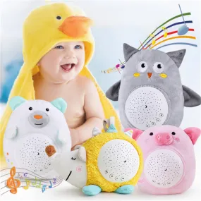 Cartoon Animal Plush Toy Starry Sky Projector Night Light for Babies