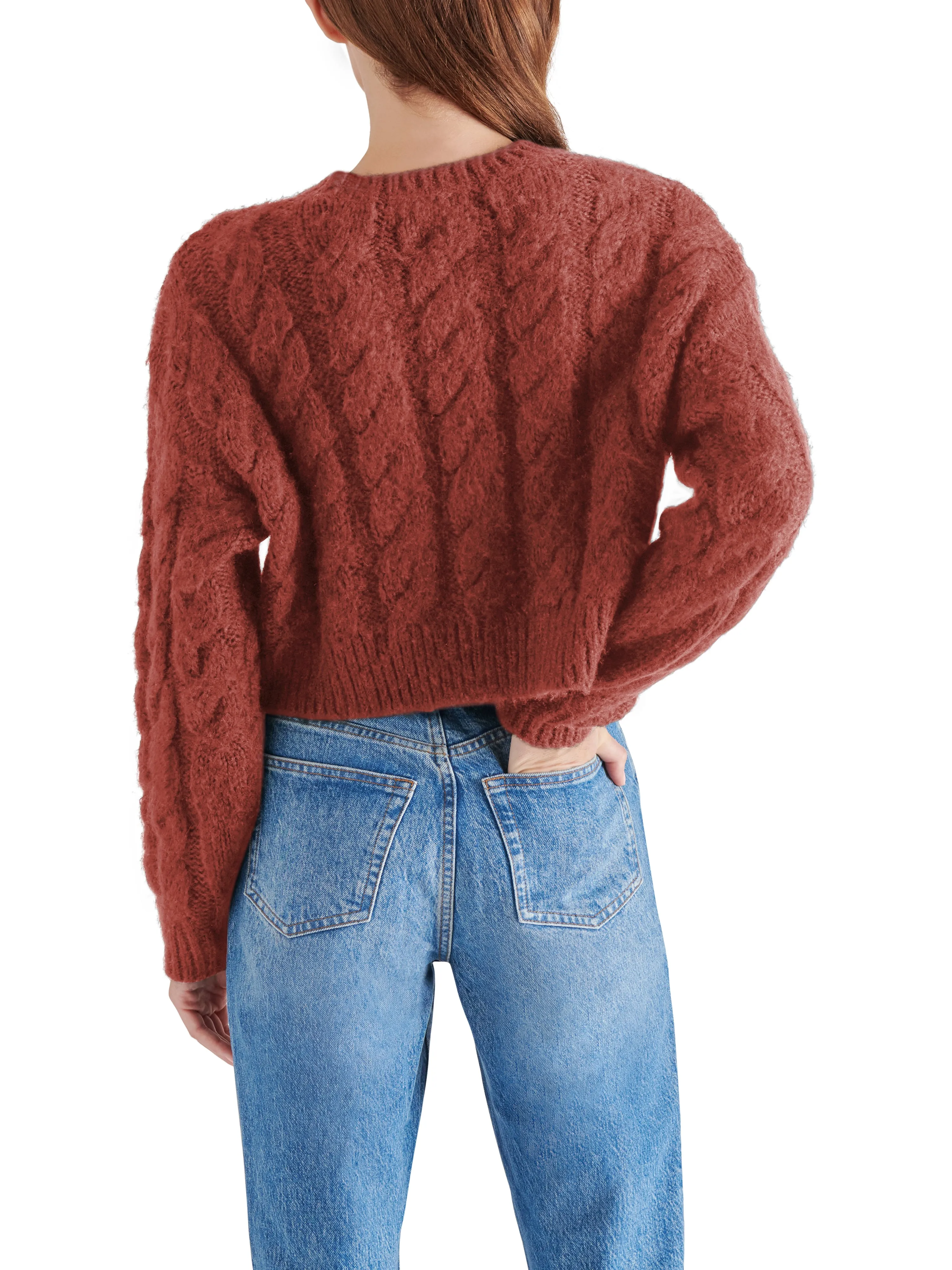 Ceronne Cable Knit Sweater, Baked Apple | Steve Madden