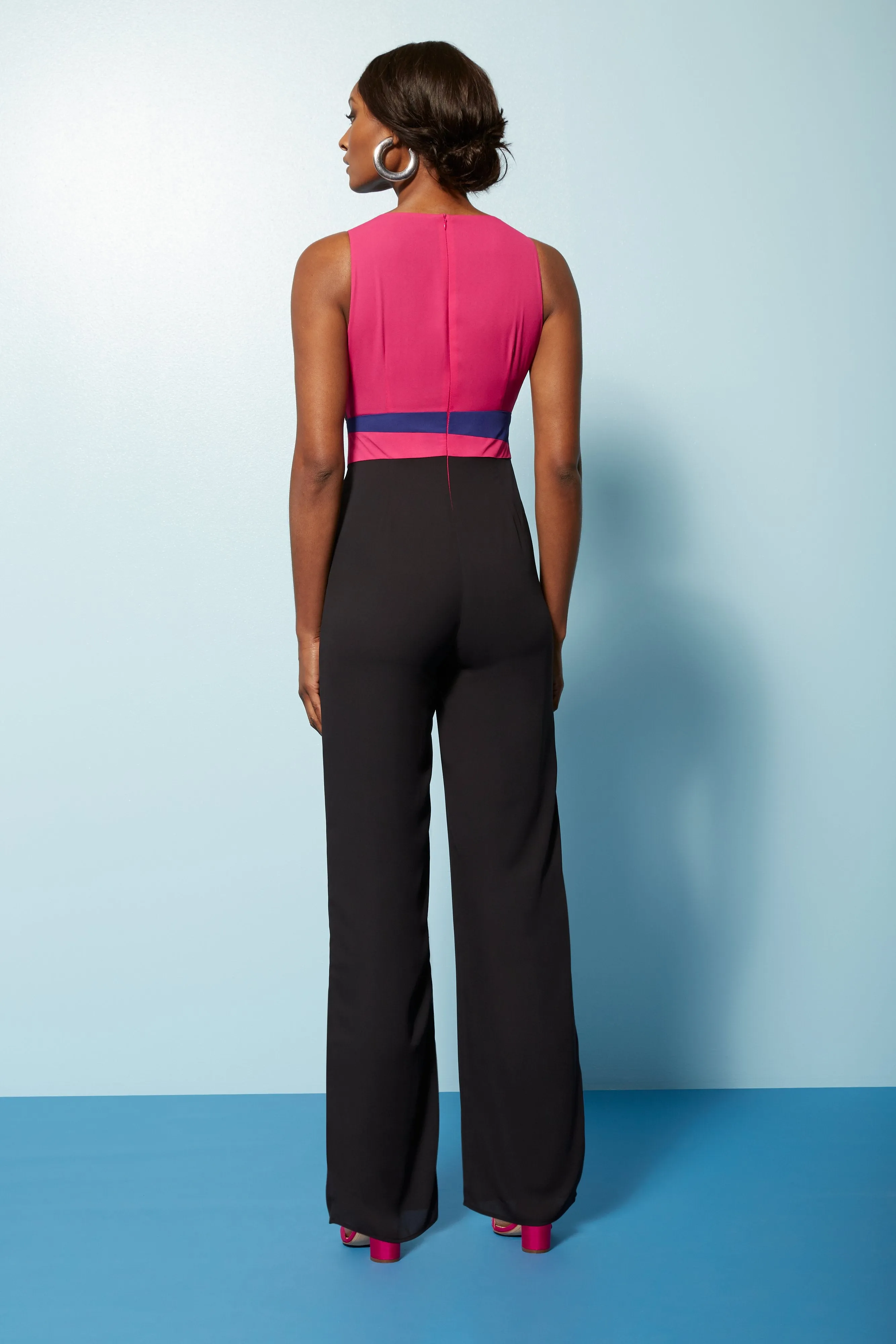 Colorblock Sleeveless Jumpsuit