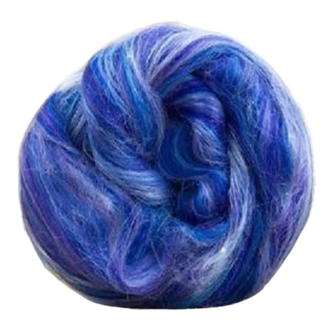 Constellation Range Roving (8 Ounces) | Tonal Blend of 70% Dyed Merino and 30% Fine Tussah Silk, 21 Micron