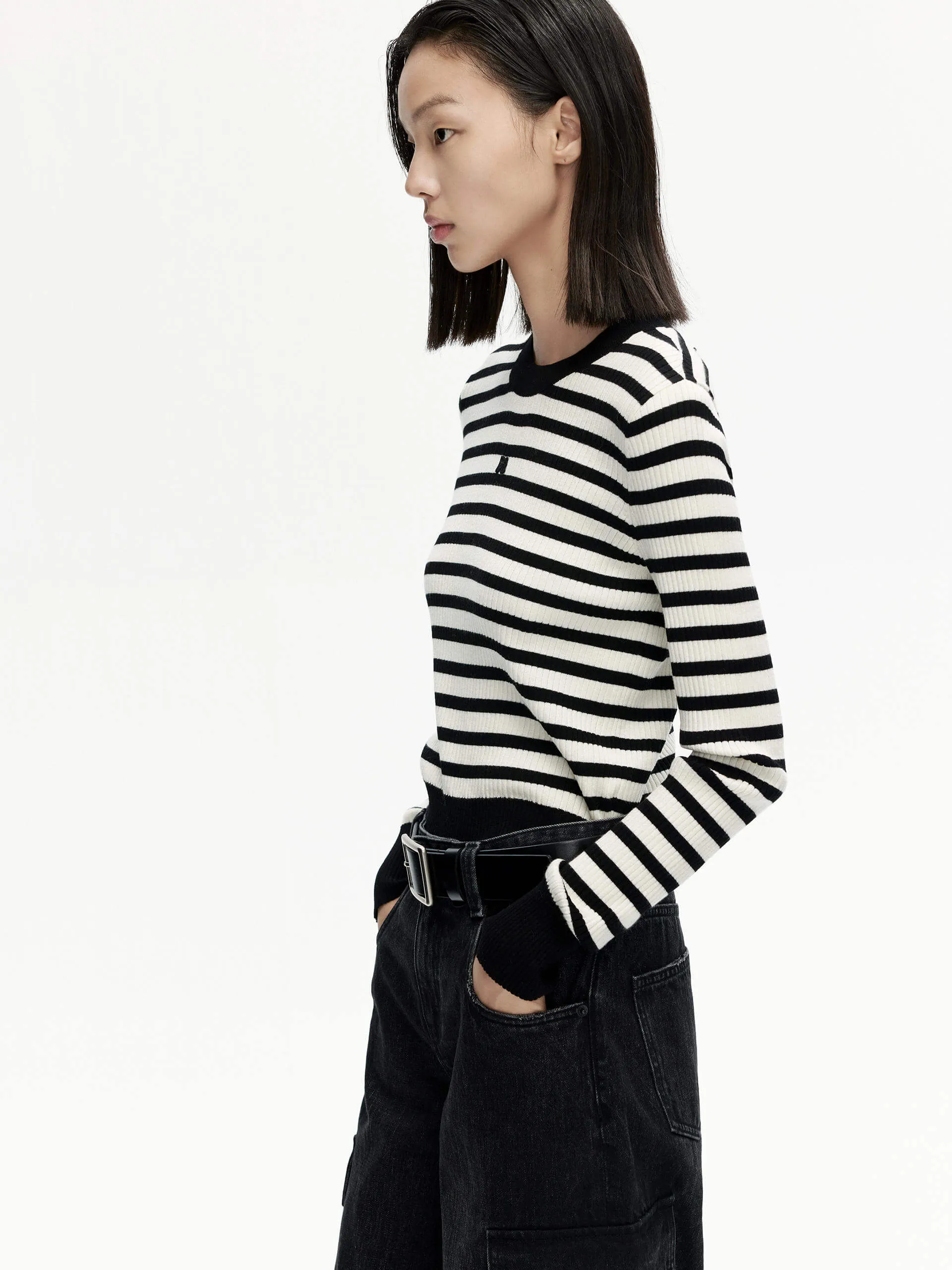 Contrast Striped Knit Top