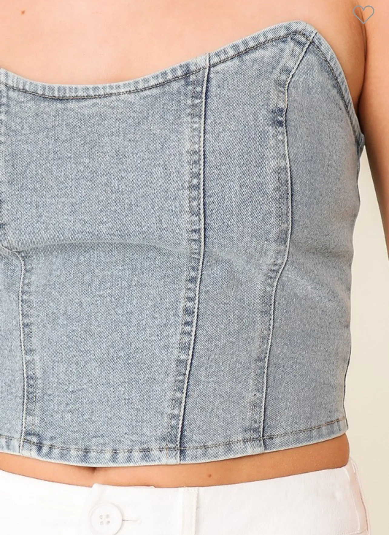 Corset Denim Knit Top