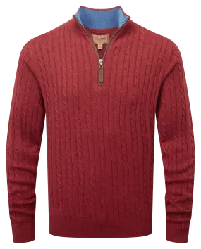 Cotton Cashmere Cable 1/4 Zip