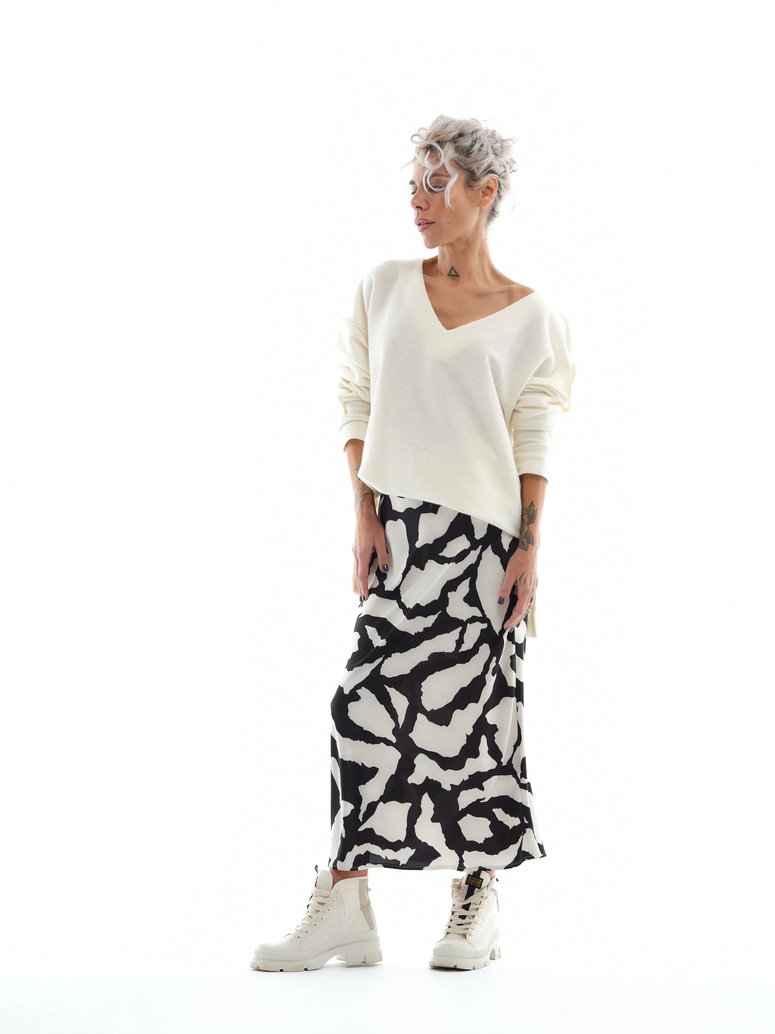 Cream V-Neck Sweater