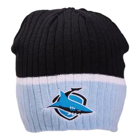 Cronulla Sharks NRL Mens Adults Boundary Rib Beanie