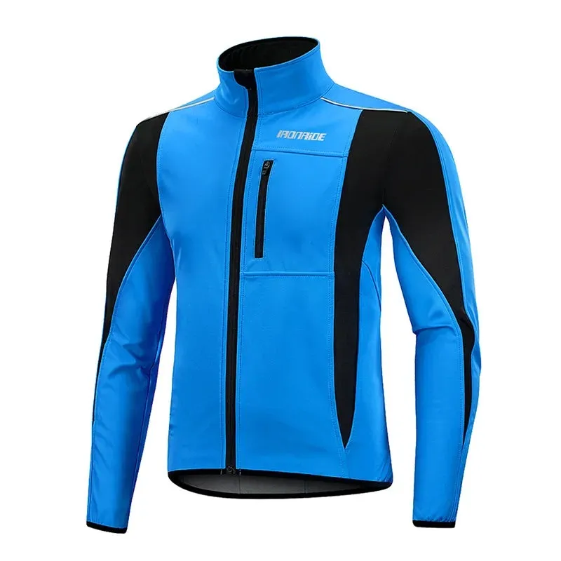 Cycling Jacket Up Thermal Fleece MTB Windproof Cycling Jersey Bicycle MTB Road Bike Clothing Windproof Long sleeves Jersey Coat