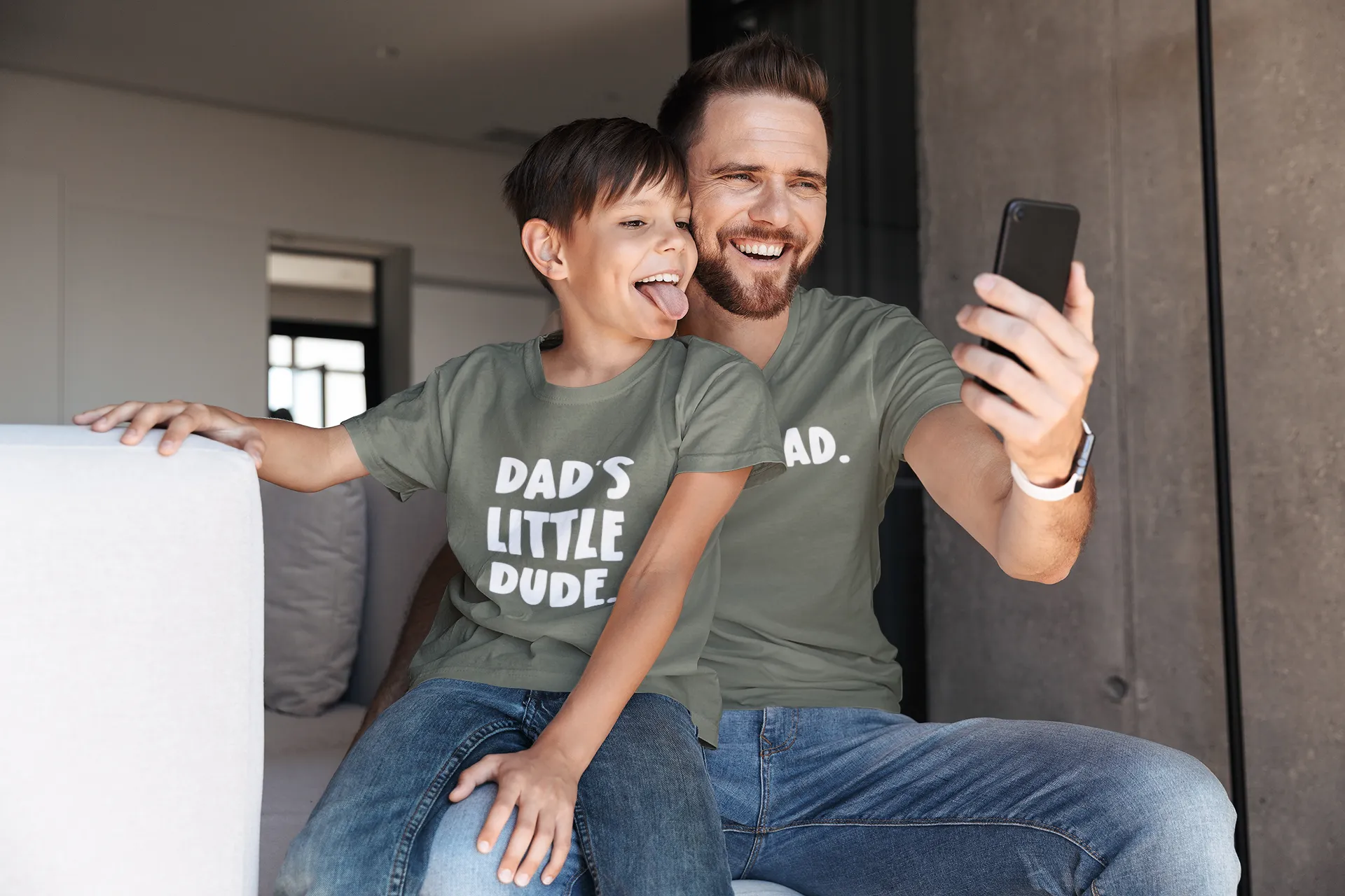 Dad & Dad's Little Dude Matching T-Shirt Set