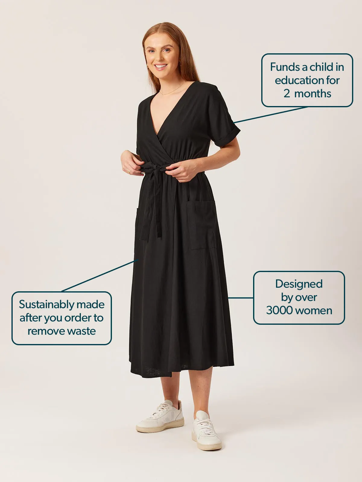 Daisy - Wrap Dress - Black