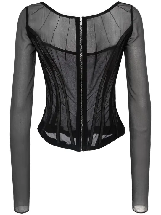 Dolce&amp;Gabbana   Sheer silk tulle corset top 