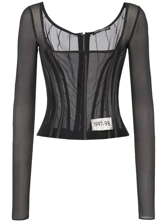 Dolce&amp;Gabbana   Sheer silk tulle corset top 