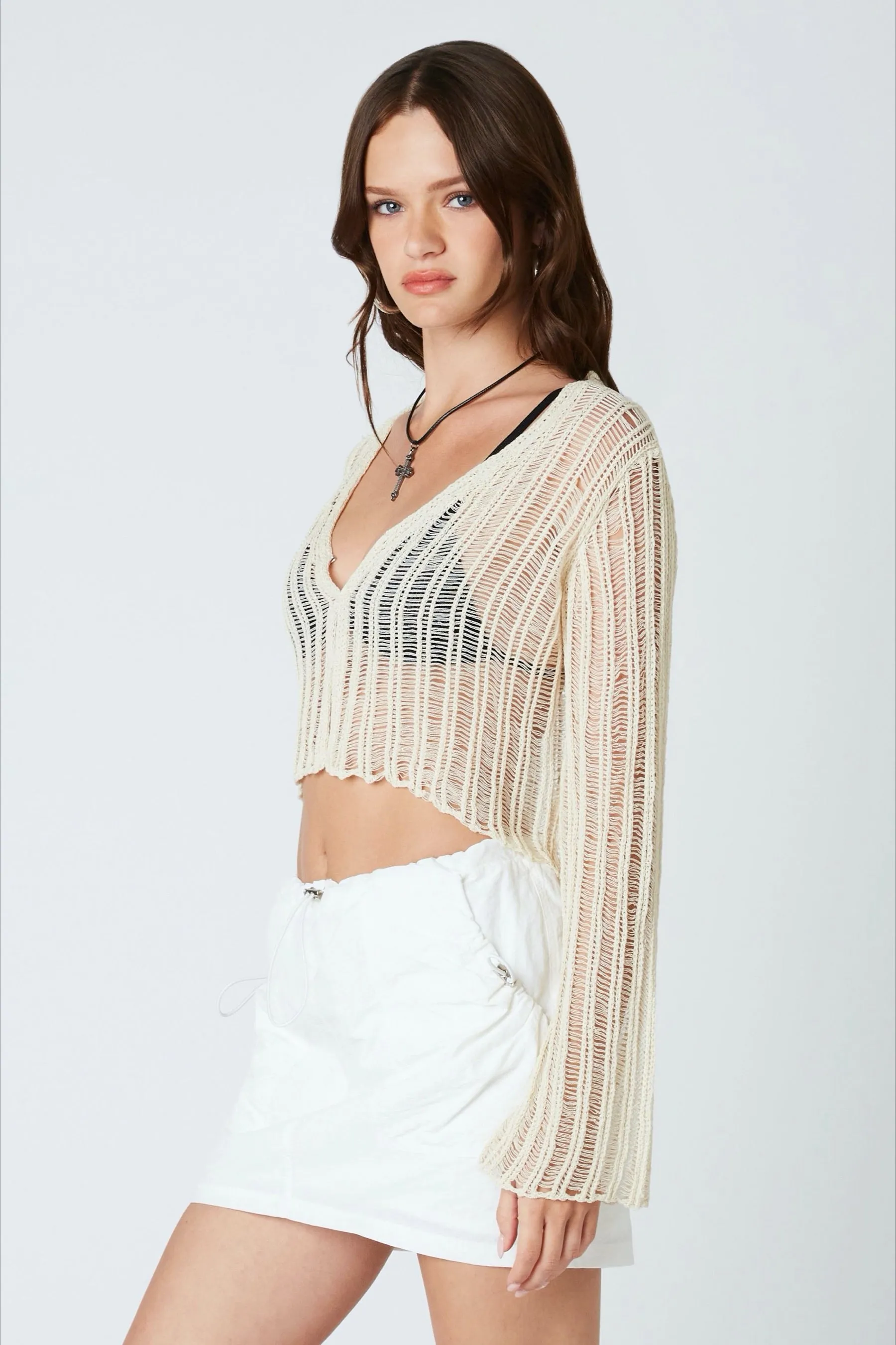 Ecru Crochet Melody Top