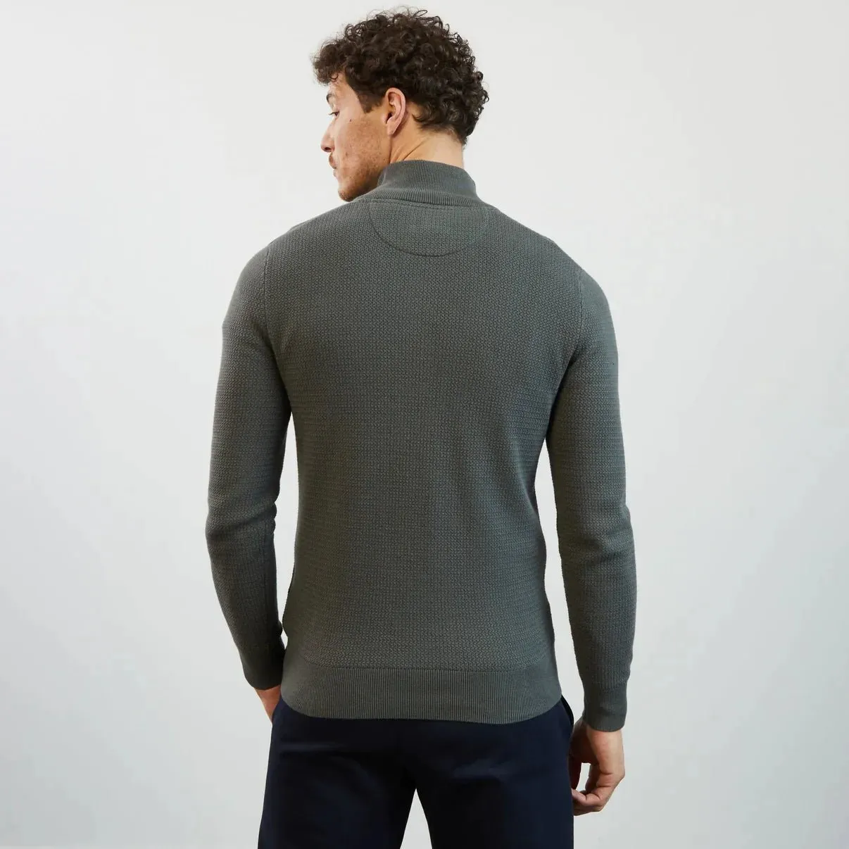 Eden Park Micro Cable Knit Quarter Zip