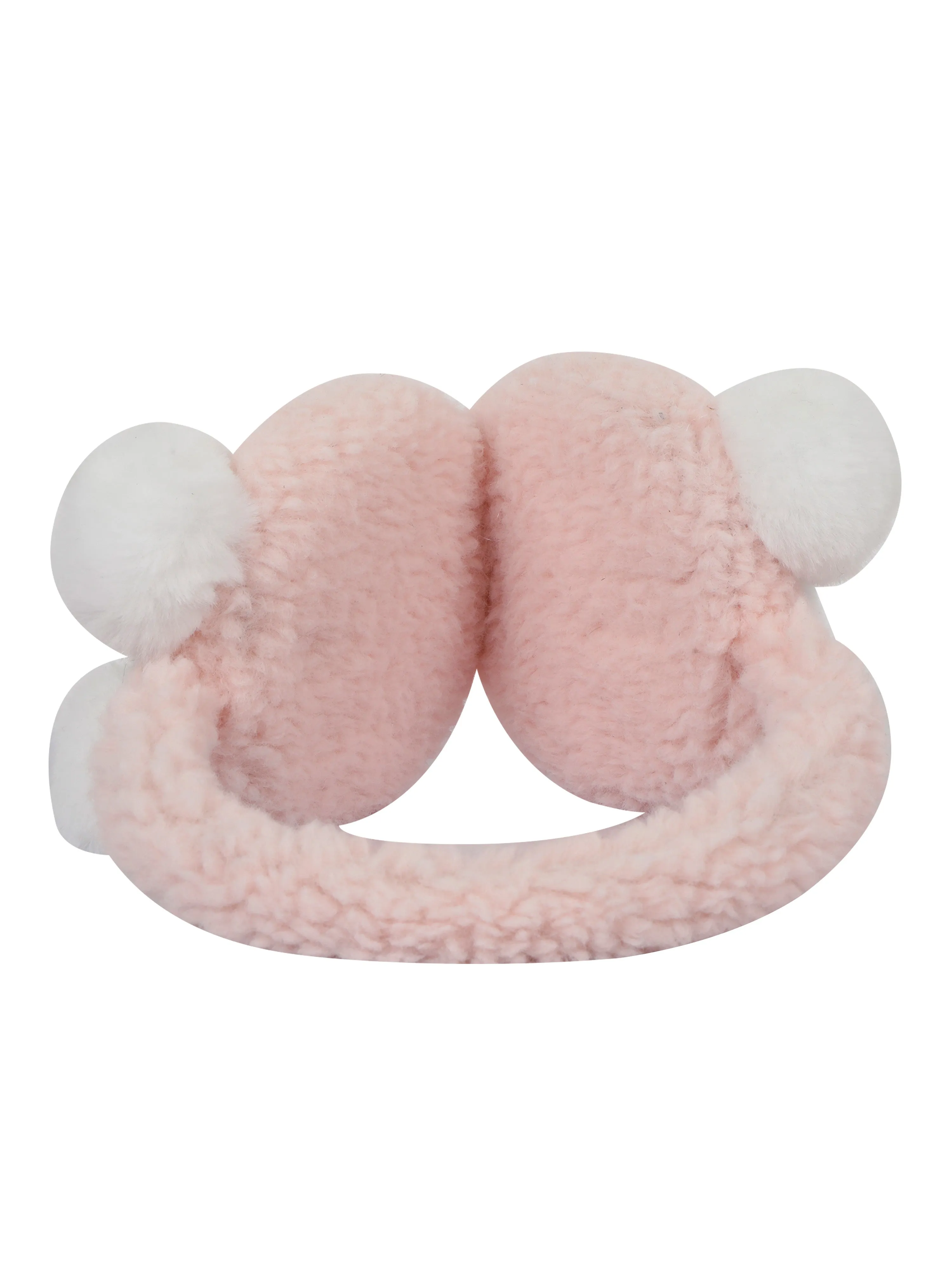 Fabseasons BabyPink Pompom Winter Ear Muffs for Kids and Adults: Keep Warm Outdoors