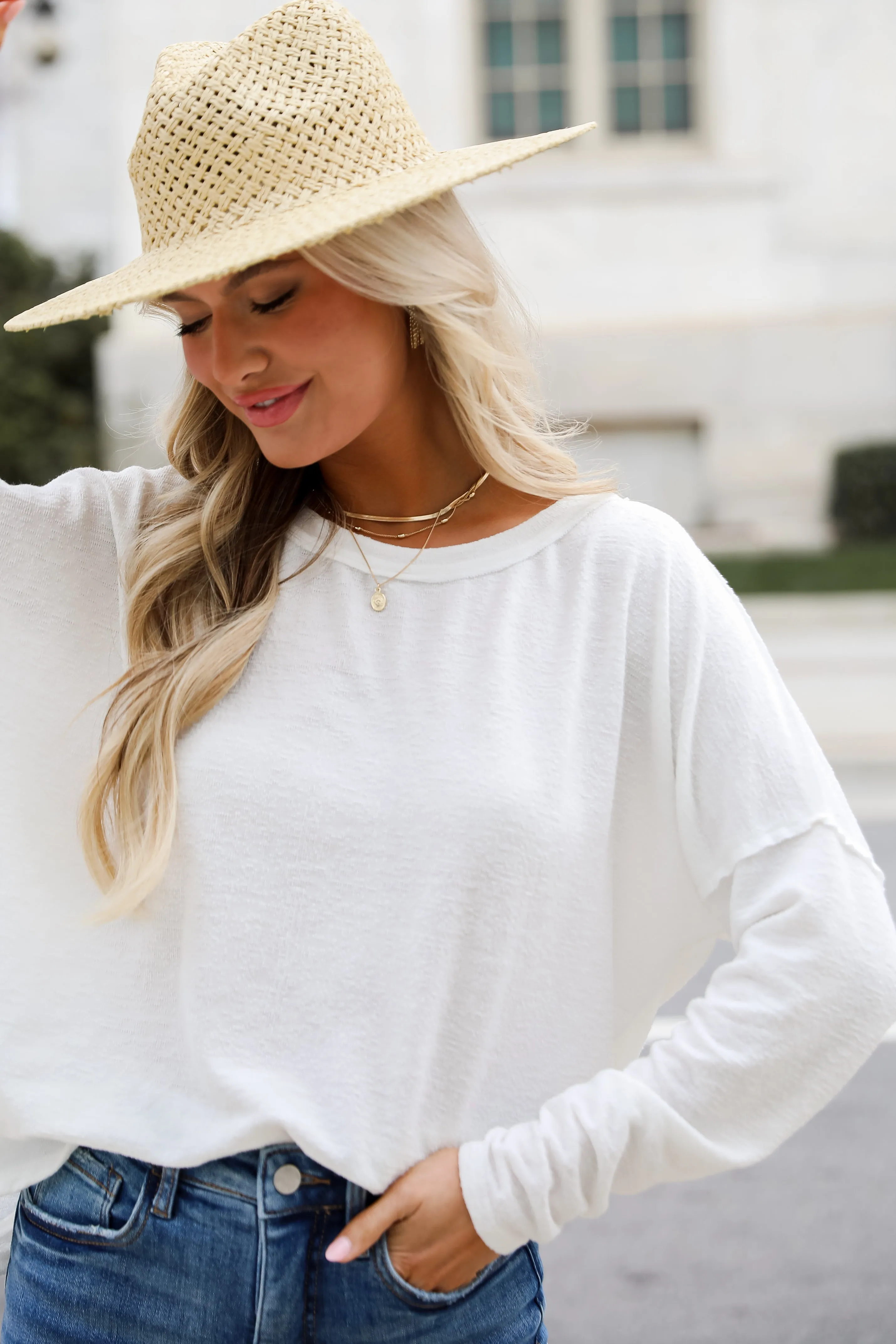 FINAL SALE - Elaine Long Sleeve Knit Tee - DU DEAL