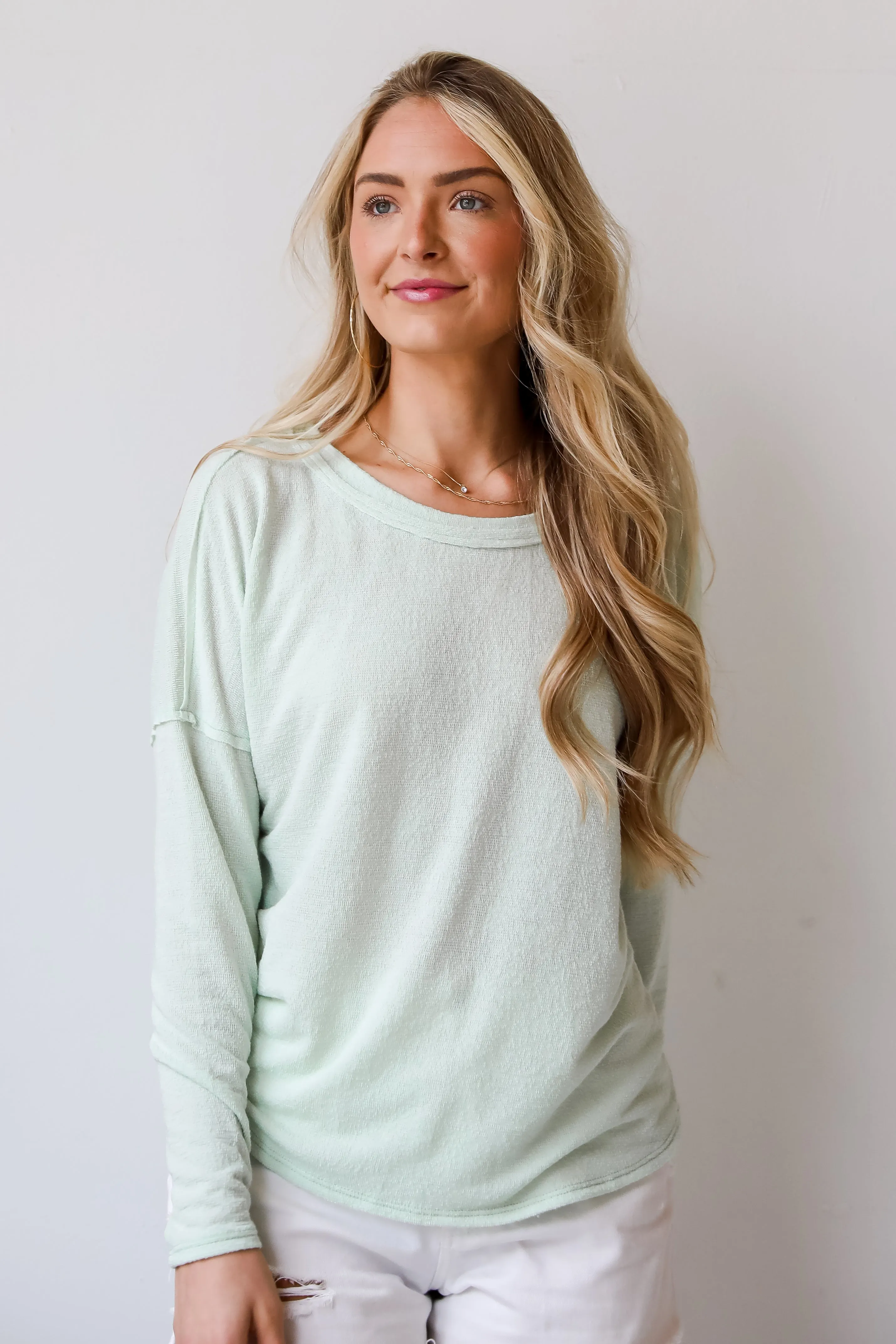 FINAL SALE - Elaine Long Sleeve Knit Tee - DU DEAL