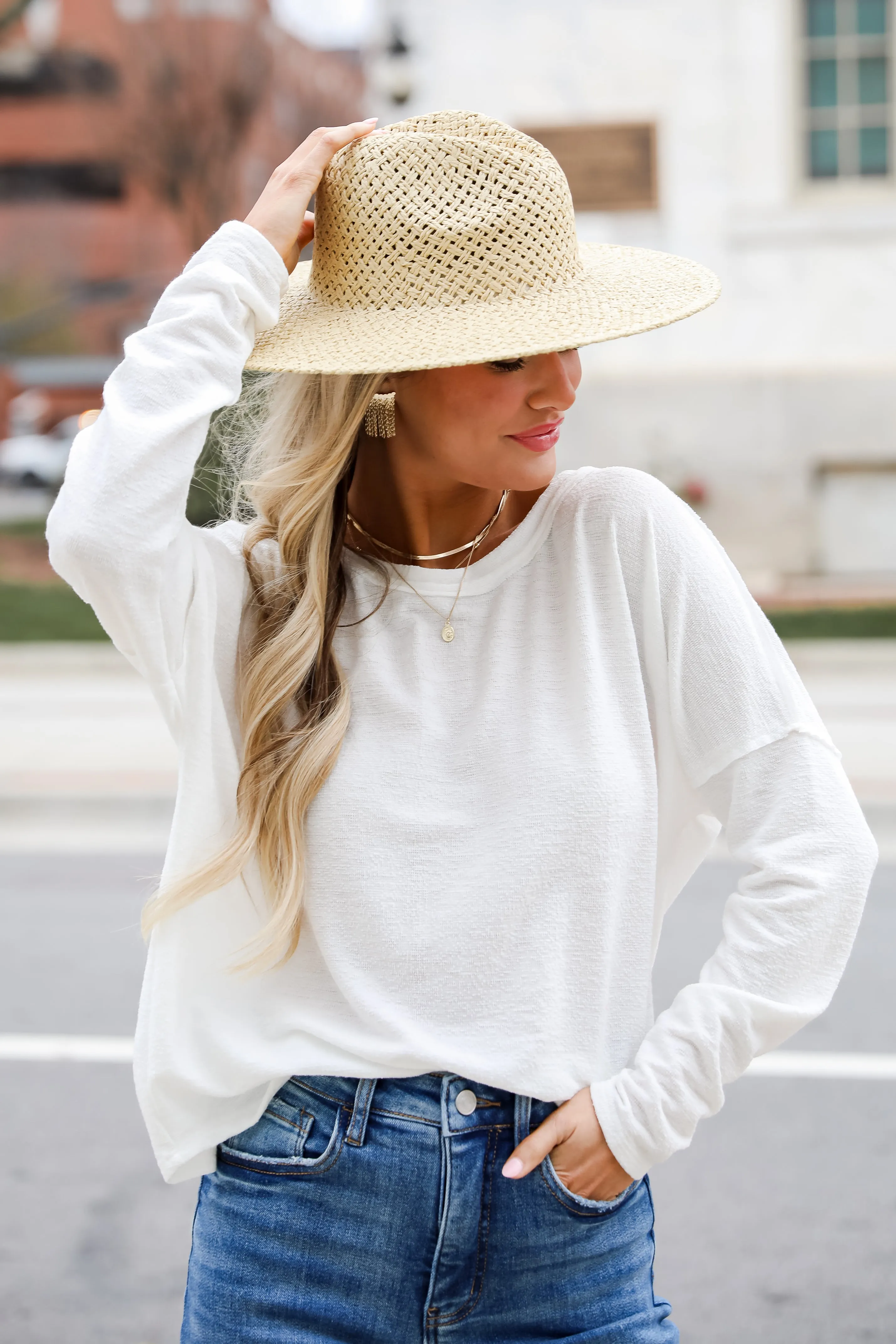 FINAL SALE - Elaine Long Sleeve Knit Tee - DU DEAL