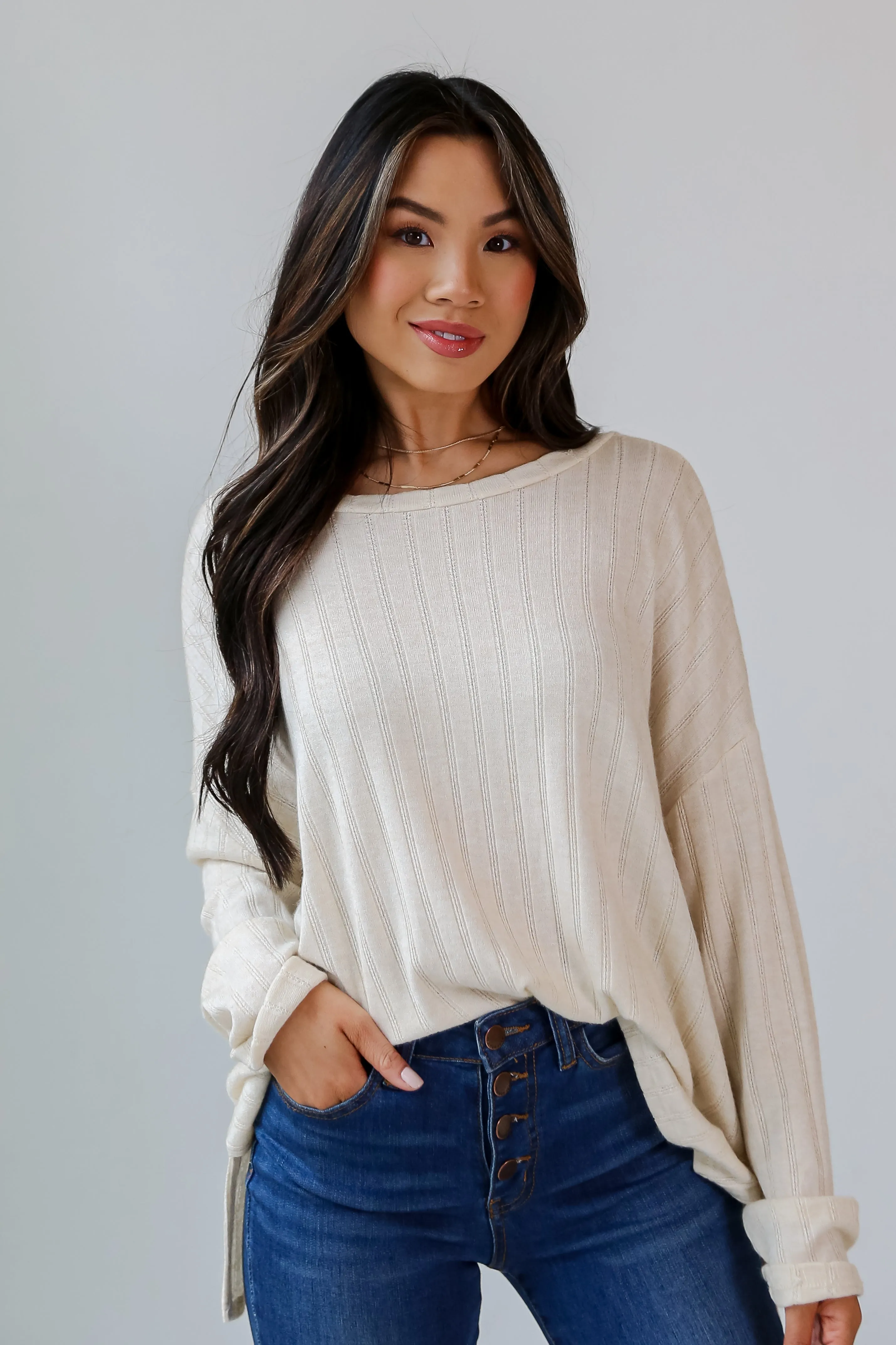 FINAL SALE - Lavish Attitude Ivory Knit Top